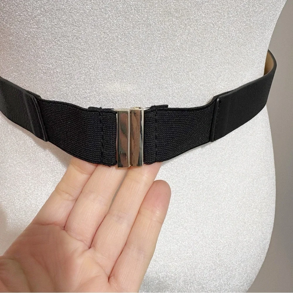 Kate Spade In The Loop Bow Belt Pebbled Black Leather Size XS Small 28”